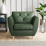 Edison Leather Armchair Light Feet Green from Roseland Furniture