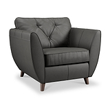 Edison Leather Armchair Dark Feet Raven from Roseland Furniture
