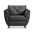 Edison Leather Armchair Dark Feet Raven from Roseland Furniture