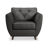 Edison Leather Armchair Dark Feet Raven from Roseland Furniture
