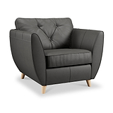 Edison Leather Armchair Light Feet Raven from Roseland Furniture