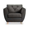 Edison Leather Armchair Light Feet Raven from Roseland Furniture
