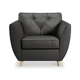 Edison Leather Armchair Light Feet Raven from Roseland Furniture