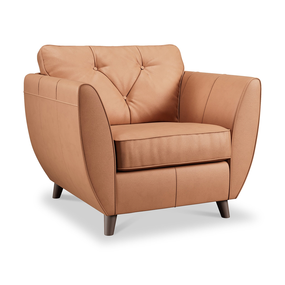 Edison Leather Armchair Dark Feet Saddle from Roseland Furniture