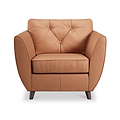 Edison Leather Armchair Dark Feet Saddle from Roseland Furniture