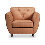 Edison Leather Armchair Dark Feet Saddle from Roseland Furniture