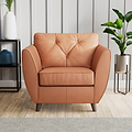 Edison Leather Armchair Dark Feet Saddle from Roseland Furniture