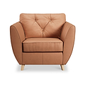 Edison Leather Armchair Light Feet Saddle from Roseland Furniture