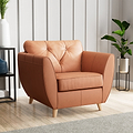 Edison Leather Armchair Light Feet Saddle from Roseland Furniture