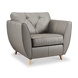 Edison Leather Armchair Light Feet Stone from Roseland Furniture