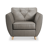 Edison Leather Armchair Light Feet Stone from Roseland Furniture