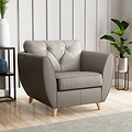 Edison Leather Armchair Light Feet Stone from Roseland Furniture