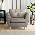 Edison Leather Armchair Light Feet Stone from Roseland Furniture