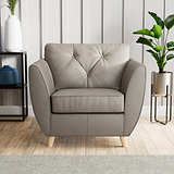 Edison Leather Armchair Light Feet Stone from Roseland Furniture
