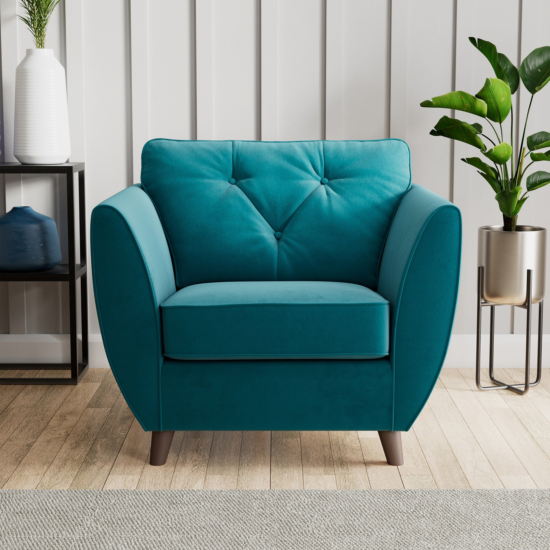 Edison Armchair Dark Feet Mallard from Roseland Furniture