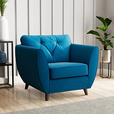 Edison Armchair Dark Feet Marine from Roseland Furniture