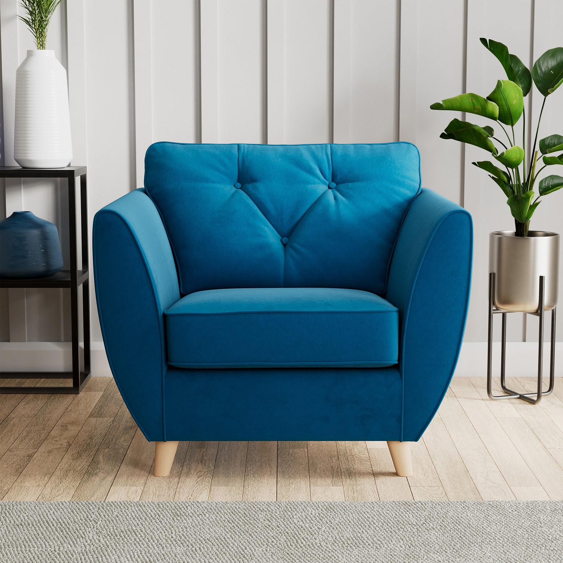 Edison Armchair Light Feet Marine from Roseland Furniture