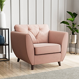 Edison Armchair Dark Feet Blush from Roseland Furniture