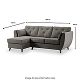 Edison Chaise LH Dark Feet Asphalt from Roseland Furniture
