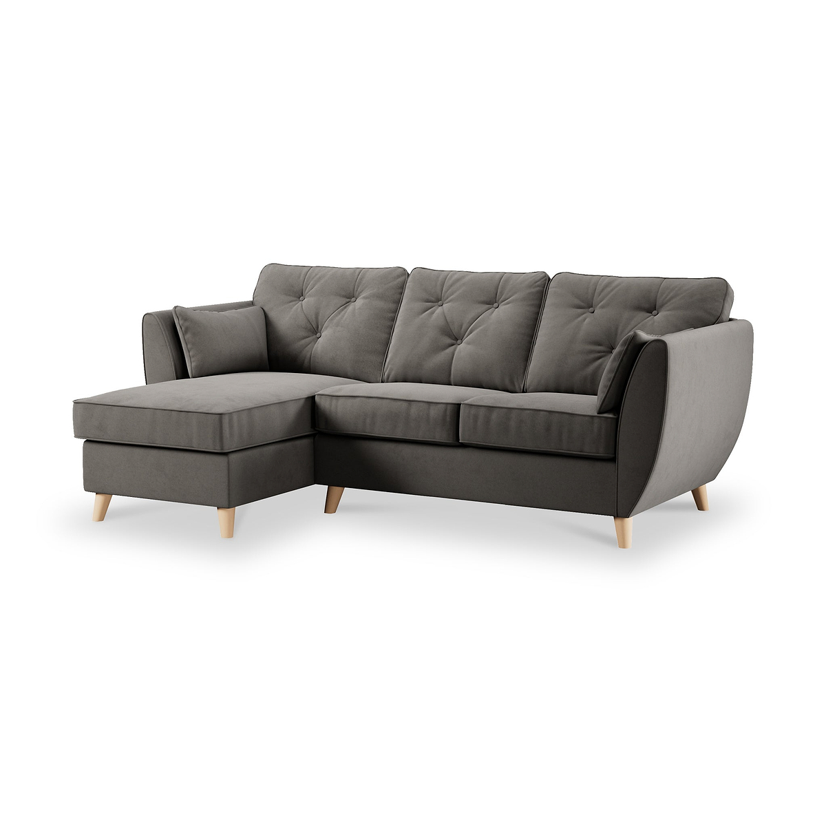 Edison Chaise LH Light Feet Asphalt from Roseland Furniture