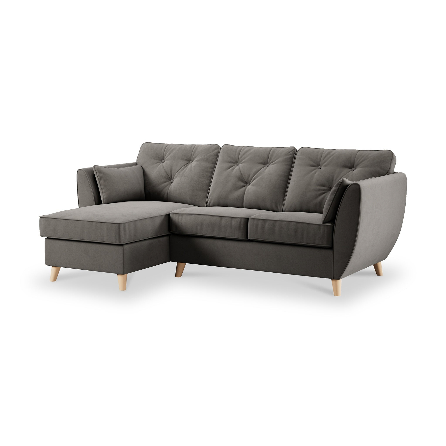 Edison Chaise LH Light Feet Asphalt from Roseland Furniture
