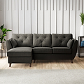 Edison Chaise LH Dark Feet Black from Roseland Furniture