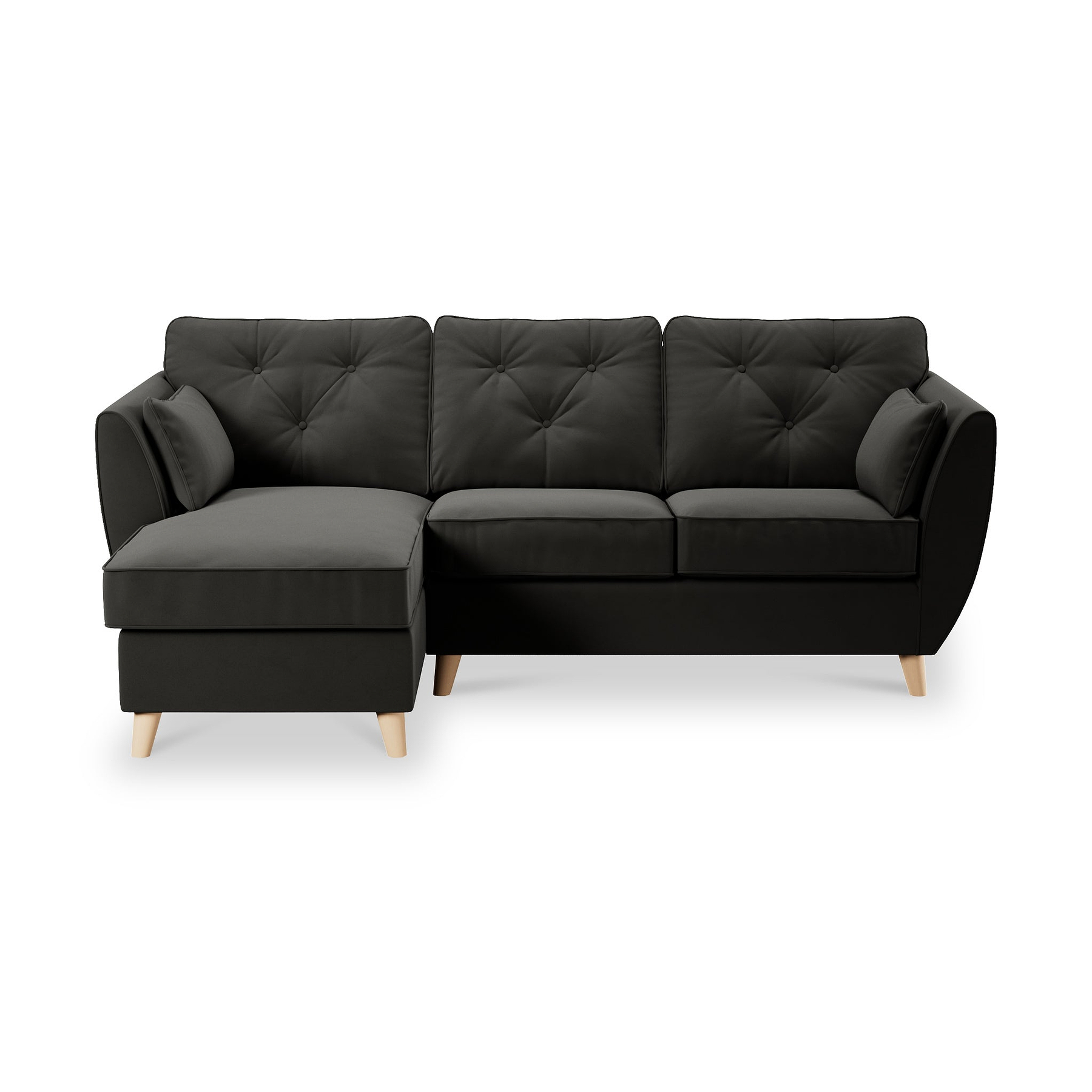 Edison Chaise LH Light Feet Black from Roseland Furniture