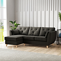 Edison Chaise LH Light Feet Black from Roseland Furniture