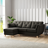Edison Chaise LH Light Feet Black from Roseland Furniture