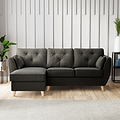 Edison Chaise LH Light Feet Black from Roseland Furniture