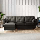 Edison Chaise LH Light Feet Black from Roseland Furniture