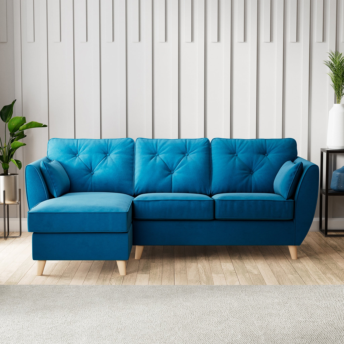Edison Chaise LH Light Feet Marine from Roseland Furniture