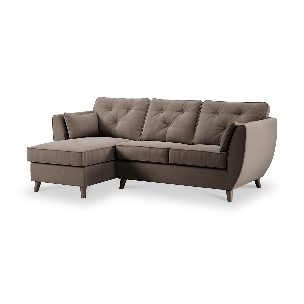 Edison Chaise LH Dark Feet Mole from Roseland Furniture