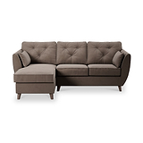 Edison Chaise LH Dark Feet Mole from Roseland Furniture