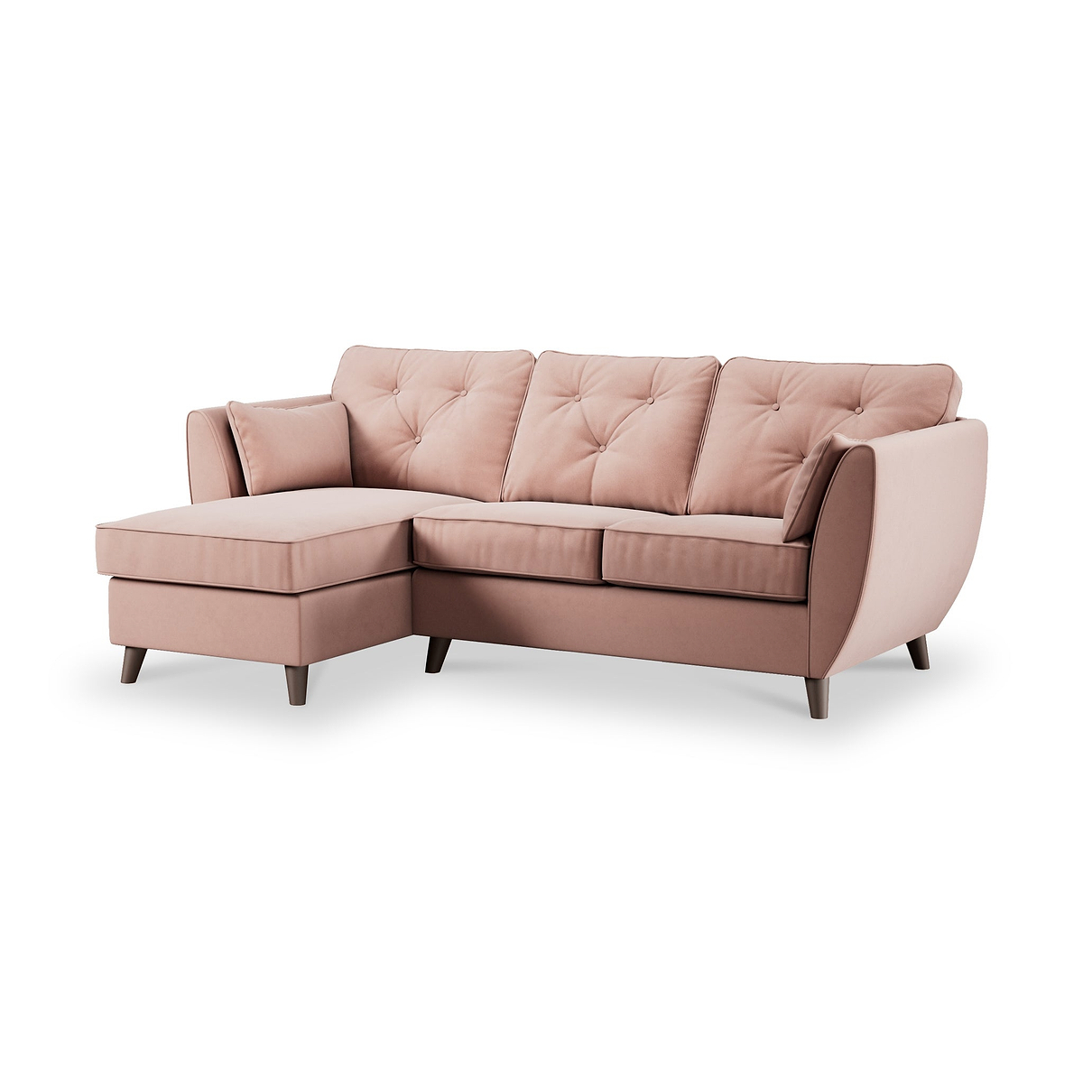 Edison Chaise LH Dark Feet Blush from Roseland Furniture