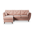 Edison Chaise LH Dark Feet Blush from Roseland Furniture