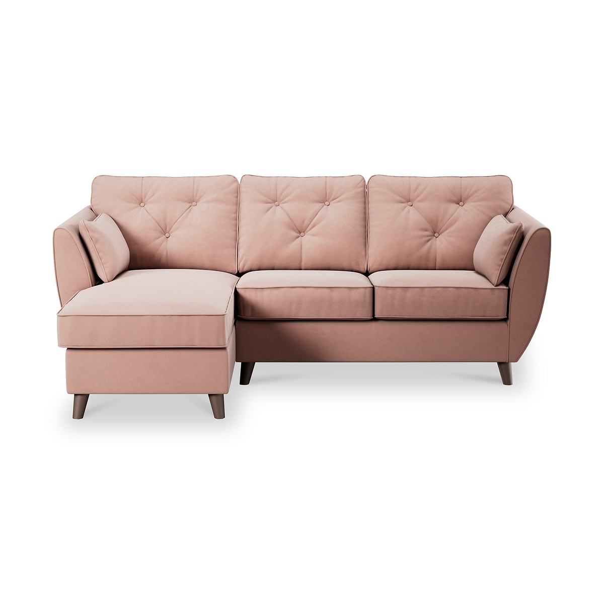 Edison Chaise LH Dark Feet Blush from Roseland Furniture