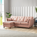 Edison Chaise LH Dark Feet Blush from Roseland Furniture