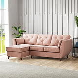 Edison Chaise LH Dark Feet Blush from Roseland Furniture