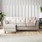 Edison Leather Chaise LH Dark Feet Cloud Grey from Roseland Furniture