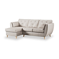 Edison Leather Chaise LH Light Feet Cloud Grey from Roseland Furniture