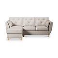 Edison Leather Chaise LH Light Feet Cloud Grey from Roseland Furniture