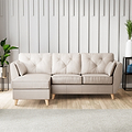 Edison Leather Chaise LH Light Feet Cloud Grey from Roseland Furniture