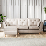 Edison Leather Chaise LH Light Feet Cloud Grey from Roseland Furniture