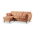 Edison Leather Chaise LH Dark Feet Saddle from Roseland Furniture