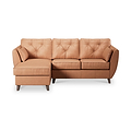 Edison Leather Chaise LH Dark Feet Saddle from Roseland Furniture