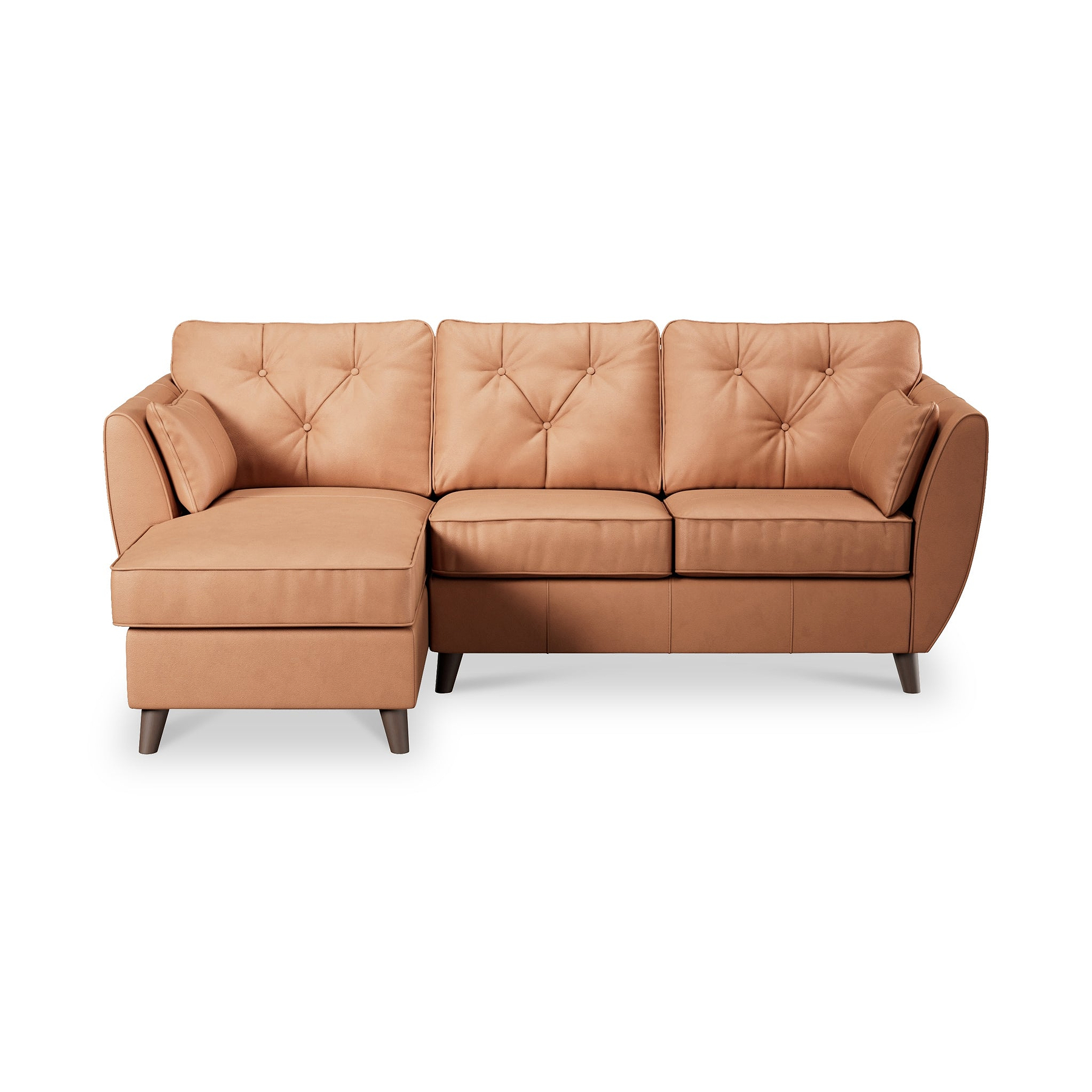 Edison Leather Chaise LH Dark Feet Saddle from Roseland Furniture