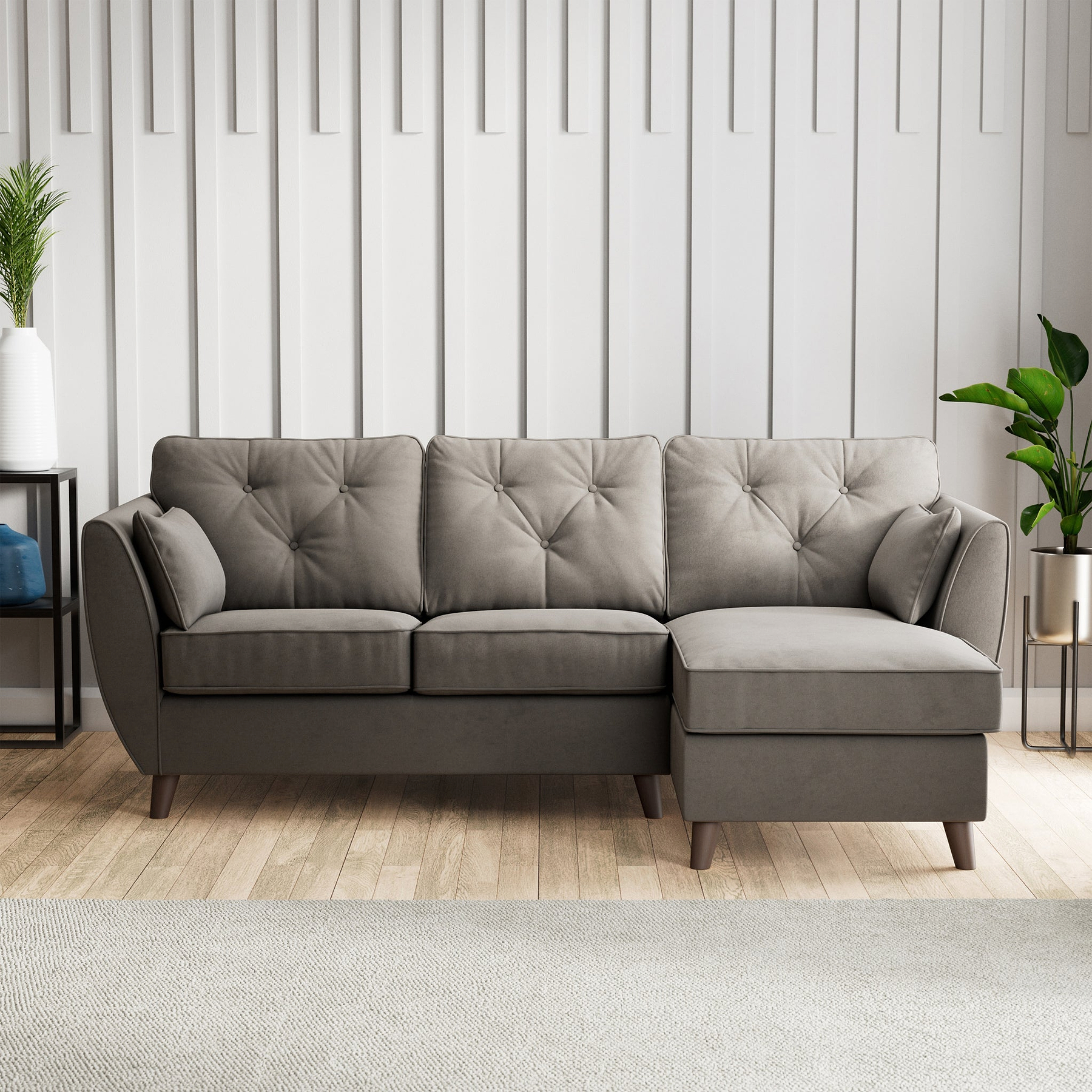 Edison Chaise RH Dark Feet Asphalt Dims from Roseland Furniture