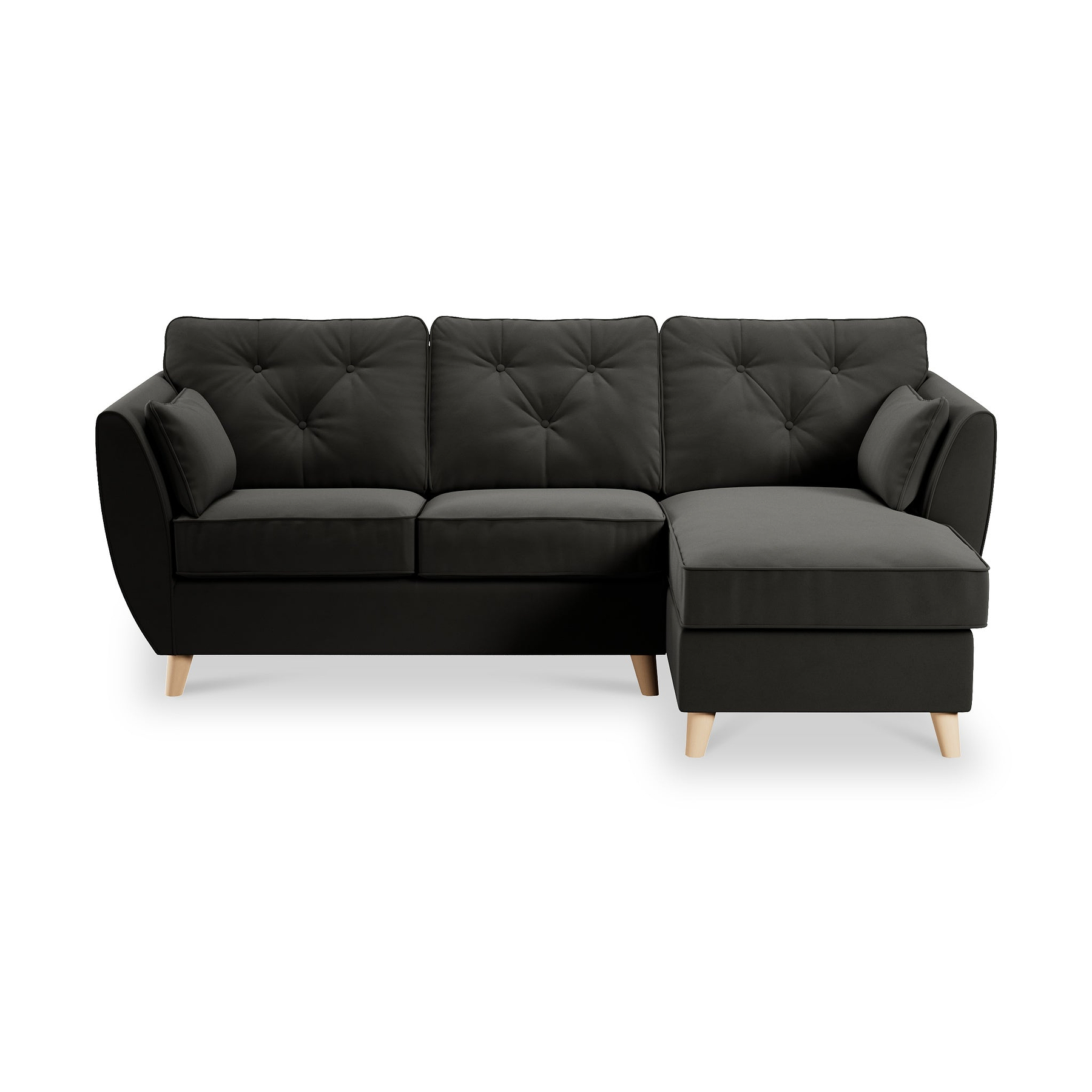 Edison Chaise RH Light Feet Black from Roseland Furniture