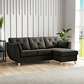 Edison Chaise RH Light Feet Black from Roseland Furniture